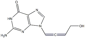 9-(4-Hydroxy-1,2-butadienyl)-2-amino-1,9-dihydro-6H-purin-6-one Struktur