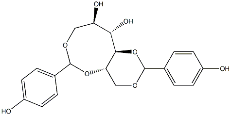 1-O,5-O:4-O,6-O-Bis(4-hydroxybenzylidene)-L-glucitol Struktur