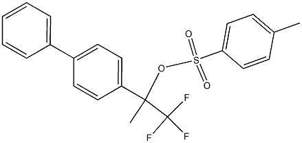 4-Methylbenzenesulfonic acid 1-(trifluoromethyl)-1-(4-phenylphenyl)ethyl ester Struktur