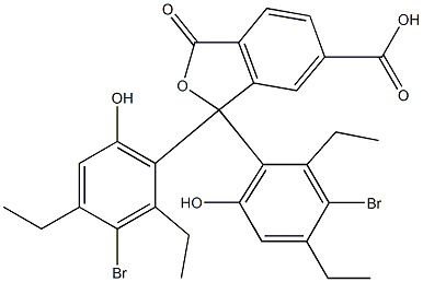 1,1-Bis(3-bromo-2,4-diethyl-6-hydroxyphenyl)-1,3-dihydro-3-oxoisobenzofuran-6-carboxylic acid Struktur