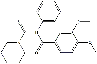 N-(3,4-Dimethoxybenzoyl)-N-phenyl-1-piperidinecarbothioamide Struktur