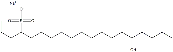 15-Hydroxynonadecane-4-sulfonic acid sodium salt Struktur