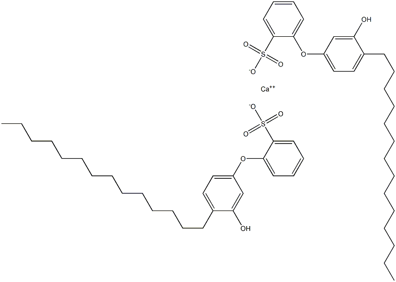 Bis(3'-hydroxy-4'-tetradecyl[oxybisbenzene]-2-sulfonic acid)calcium salt Struktur