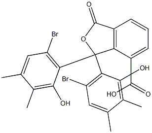 1,1-Bis(6-bromo-2-hydroxy-3,4-dimethylphenyl)-1,3-dihydro-3-oxoisobenzofuran-7-carboxylic acid Struktur