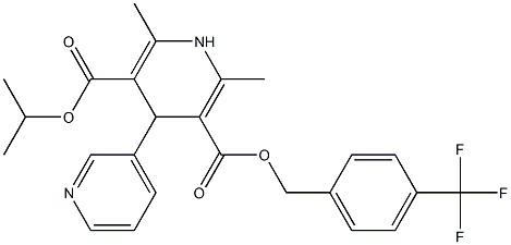 1,4-Dihydro-2,6-dimethyl-4-(3-pyridinyl)pyridine-3,5-dicarboxylic acid 3-[4-(trifluoromethyl)benzyl]5-isopropyl ester Struktur