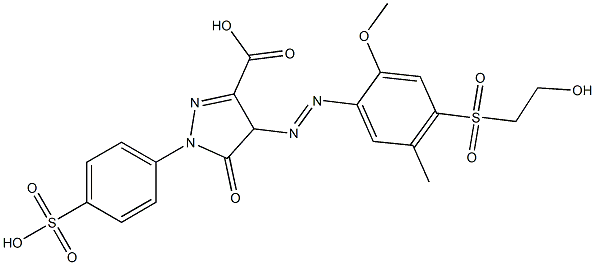 4-[4-(2-Hydroxyethylsulfonyl)-2-methoxy-5-methylphenylazo]-5-oxo-1-(p-sulfophenyl)-2-pyrazoline-3-carboxylic acid Struktur