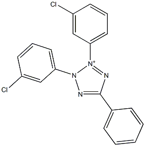 2,3-Bis(m-chlorophenyl)-5-phenyl-2H-tetrazol-3-ium Struktur