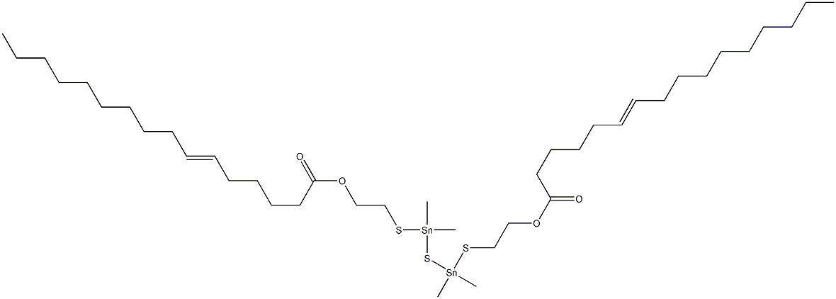 Bis[dimethyl[[2-(5-pentadecenylcarbonyloxy)ethyl]thio]stannyl] sulfide Struktur