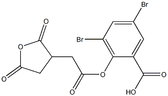 3,5-Dibromo-2-[[[(2,5-dioxotetrahydrofuran)-3-yl]acetyl]oxy]benzoic acid Struktur