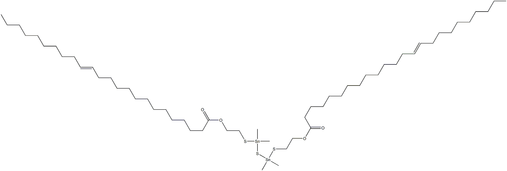 Bis[dimethyl[[2-(13-tricosenylcarbonyloxy)ethyl]thio]stannyl] sulfide Struktur