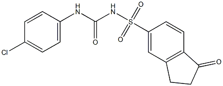 N-[(4-Chlorophenyl)carbamoyl]-1-oxoindane-5-sulfonamide Struktur