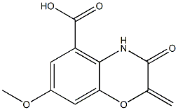 2-Methylene-7-methoxy-3-oxo-3,4-dihydro-2H-1,4-benzoxazine-5-carboxylic acid Struktur