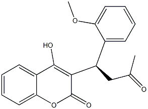 4-Hydroxy-3-[(1R)-3-oxo-1-(2-methoxyphenyl)butyl]-2H-1-benzopyran-2-one Struktur