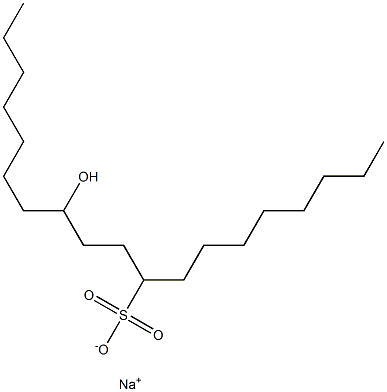 12-Hydroxynonadecane-9-sulfonic acid sodium salt Struktur