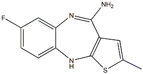 7-Fluoro-2-methyl-10H-thieno[2,3-b][1,5]benzodiazepin-4-amine Struktur