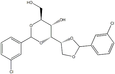 1-O,2-O:3-O,5-O-Bis(3-chlorobenzylidene)-L-glucitol Struktur