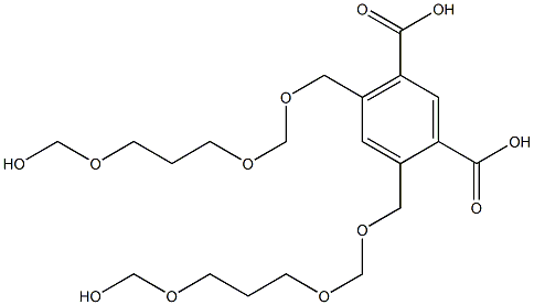 4,6-Bis(9-hydroxy-2,4,8-trioxanonan-1-yl)isophthalic acid Struktur