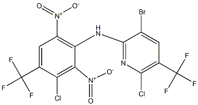 3-Bromo-6-chloro-5-trifluoromethyl-N-(3-chloro-4-trifluoromethyl-2,6-dinitrophenyl)pyridin-2-amine Struktur