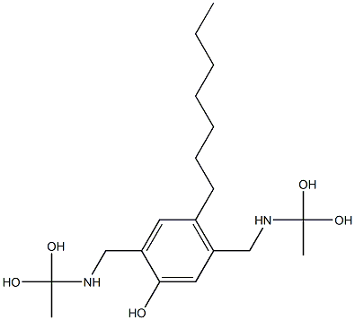 2,5-Bis[[(1,1-dihydroxyethyl)amino]methyl]-4-heptylphenol Struktur