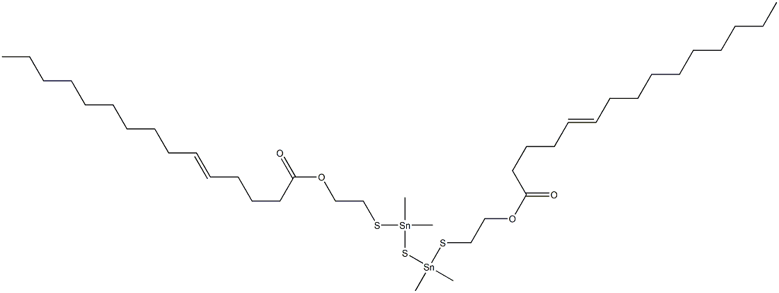 Bis[dimethyl[[2-(4-tetradecenylcarbonyloxy)ethyl]thio]stannyl] sulfide Struktur