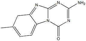 2-Amino-8-methyl-1,3,5-triazino[1,2-a]benzimidazol-4(9H)-one Struktur