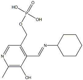 Phosphoric acid dihydrogen [4-(cyclohexyliminomethyl)-5-hydroxy-6-methyl-3-pyridyl]methyl ester Struktur