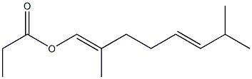 Propionic acid 2,7-dimethyl-1,5-octadienyl ester Struktur