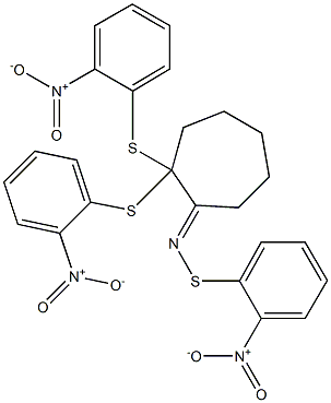 1-(2-Nitrophenylthioimino)-2,2-bis(2-nitrophenylthio)cycloheptane Struktur