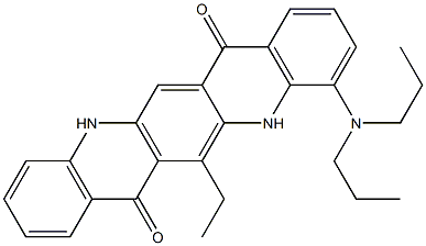 4-(Dipropylamino)-6-ethyl-5,12-dihydroquino[2,3-b]acridine-7,14-dione Struktur