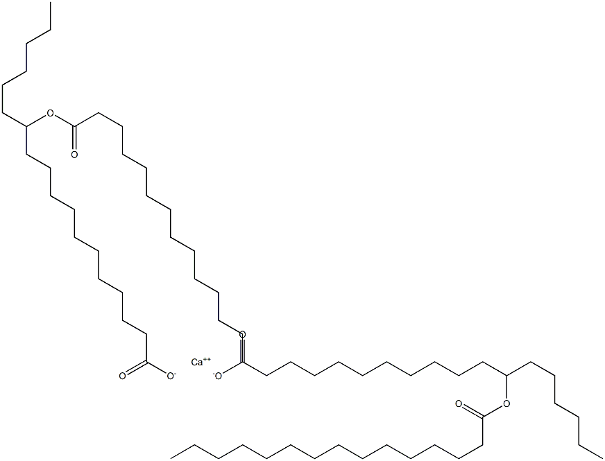 Bis(12-pentadecanoyloxyoctadecanoic acid)calcium salt Struktur