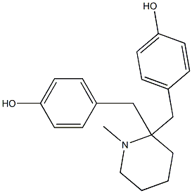 4,4'-[(1-Methylpiperidine-2,2-diyl)bismethylene]bisphenol Struktur