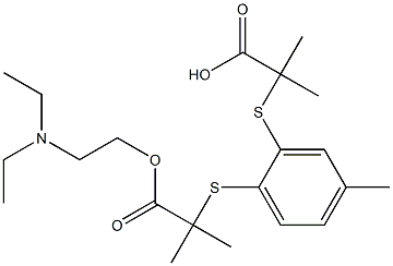 2,2'-(4-Methyl-o-phenylenebisthio)bis[2-methylpropionic acid 2-(diethylamino)ethyl] ester Struktur