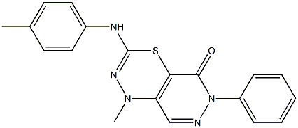 3-(4-Methylphenylamino)-1-methyl-6-phenyl-1H-pyridazino[4,5-e][1,3,4]thiadiazin-5(6H)-one Struktur