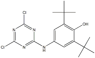 2,6-Di-tert-butyl-4-(4,6-dichloro-1,3,5-triazin-2-ylamino)phenol Struktur