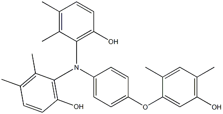 N,N-Bis(6-hydroxy-2,3-dimethylphenyl)-4-(5-hydroxy-2,4-dimethylphenoxy)benzenamine Struktur