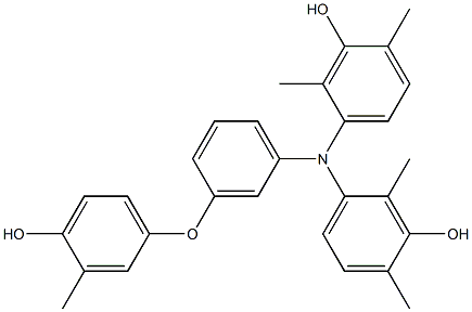 N,N-Bis(3-hydroxy-2,4-dimethylphenyl)-3-(4-hydroxy-3-methylphenoxy)benzenamine Struktur