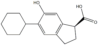 (S)-5-Cyclohexyl-6-hydroxyindane-1-carboxylic acid Struktur