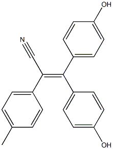 3,3-Bis(4-hydroxyphenyl)-2-(4-methylphenyl)acrylonitrile Struktur