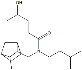 4-Hydroxy-N-isopentyl-N-[(3-methyl-2-norbornyl)methyl]valeramide Struktur