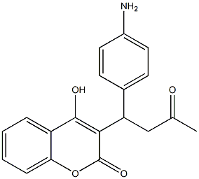 4-Hydroxy-3-[1-(4-aminophenyl)-3-oxobutyl]-2H-1-benzopyran-2-one Struktur