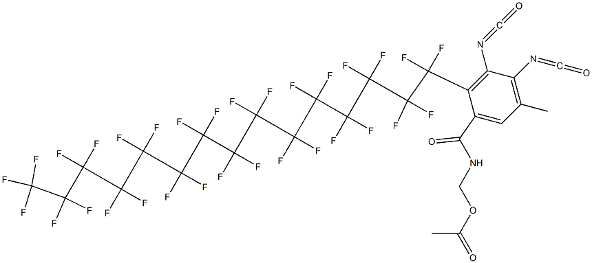 N-(Acetyloxymethyl)-2-(hentriacontafluoropentadecyl)-3,4-diisocyanato-5-methylbenzamide Struktur