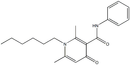 1-Hexyl-1,4-dihydro-2,6-dimethyl-N-phenyl-4-oxopyridine-3-carboxamide Struktur