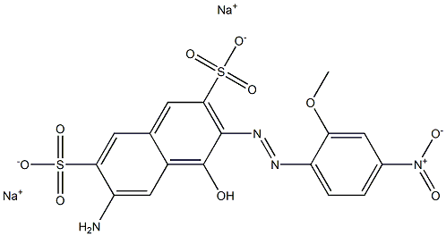 6-Amino-4-hydroxy-3-[(2-methoxy-4-nitrophenyl)azo]naphthalene-2,7-disulfonic acid disodium salt Struktur