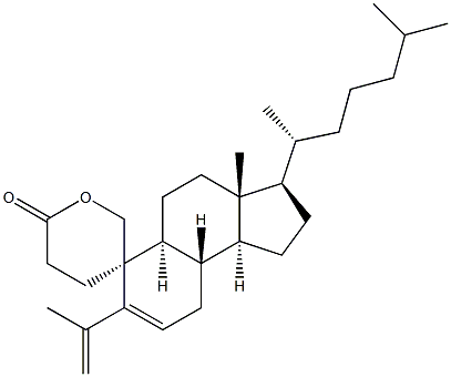 19-Hydroxy-4-methylene-4-methyl-3,4-secocholest-5-en-3-oic acid lactone Struktur