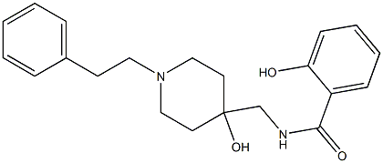 2-Hydroxy-N-[(4-hydroxy-1-phenethyl-4-piperidinyl)methyl]benzamide Struktur