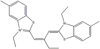 2-[2-[[3-Ethyl-5-methylbenzothiazole-2(3H)-ylidene]methyl]-1-butenyl]-3-ethyl-5-methylbenzothiazole-3-ium Struktur