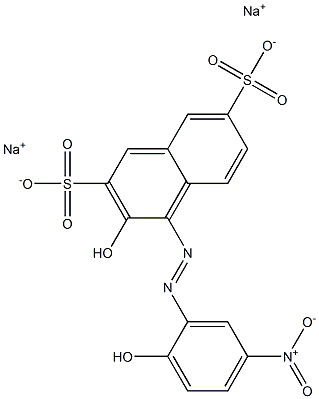 3-Hydroxy-4-[(2-hydroxy-5-nitrophenyl)azo]-2,7-naphthalenedisulfonic acid disodium salt Struktur