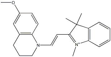 2-[2-[(3,4-Dihydro-6-methoxy-2H-quinolin)-1-yl]ethenyl]-1,3,3-trimethyl-3H-indolium Struktur