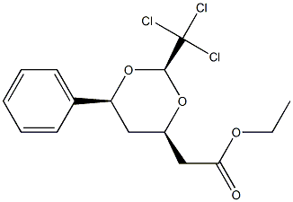 (2S,4R,6S)-2-Trichloromethyl-6-phenyl-1,3-dioxane-4-acetic acid ethyl ester Struktur