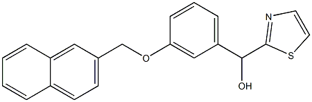 2-[Hydroxy[3-(2-naphtylmethoxy)phenyl]methyl]thiazole Struktur